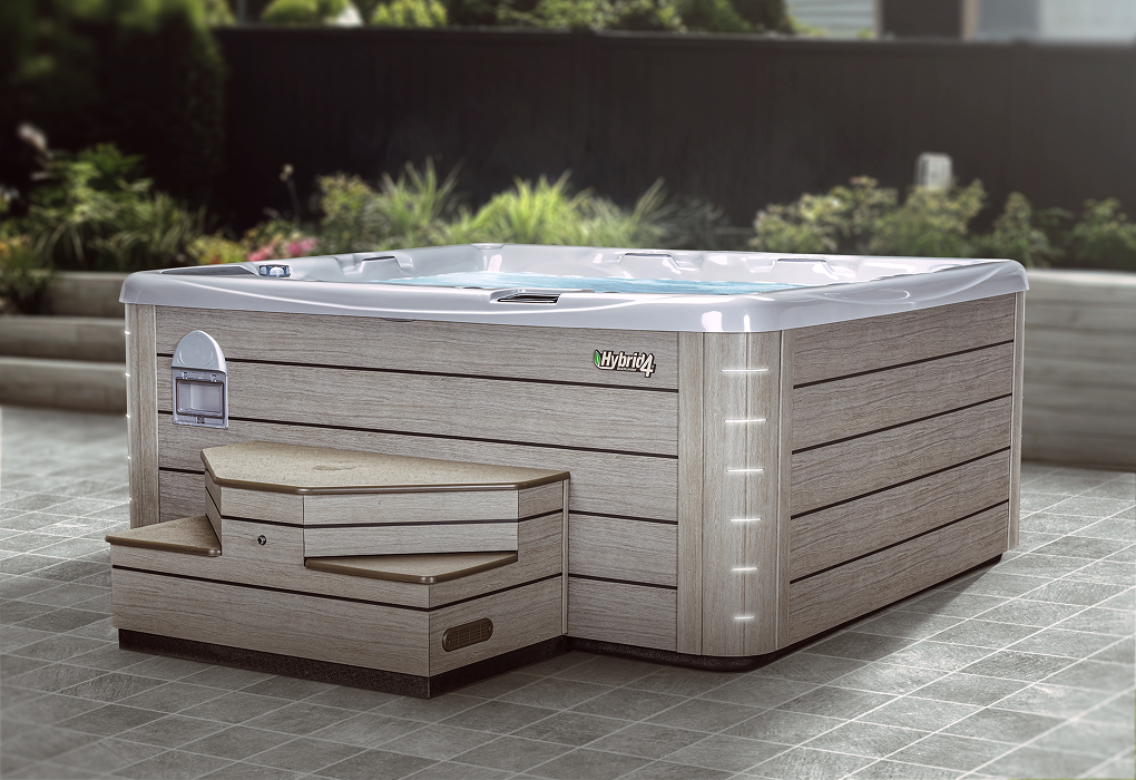 beachcomber hot tub in backyard