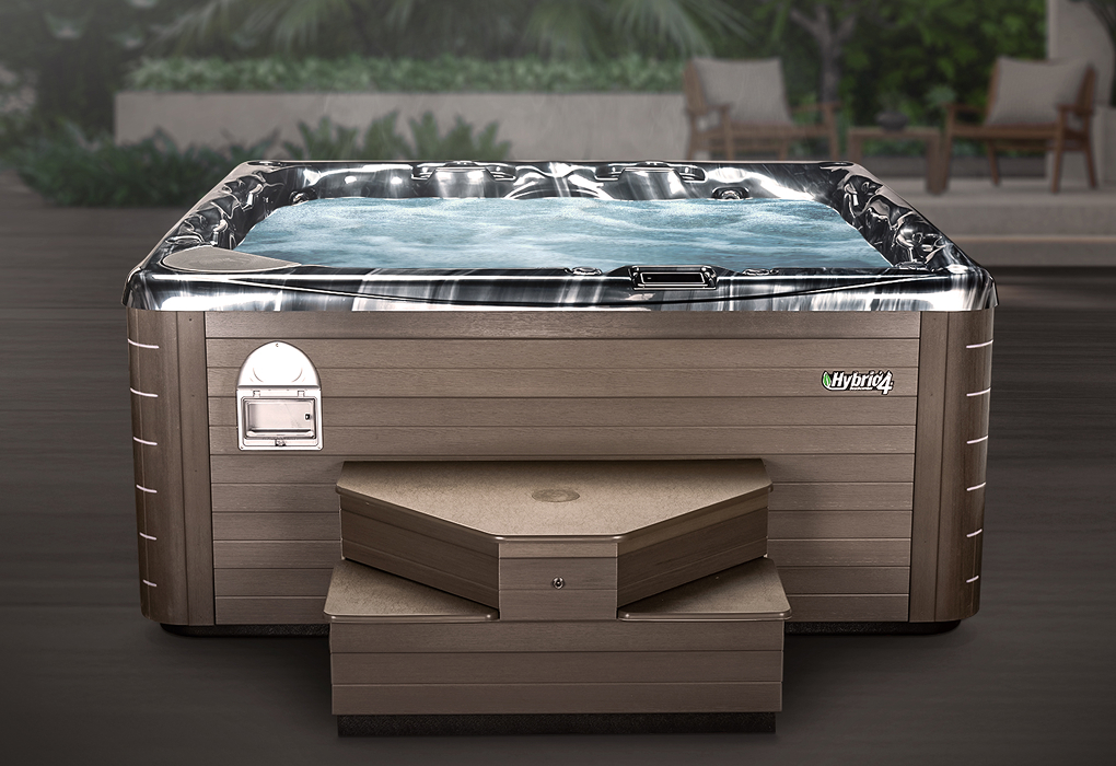 beachcomber hybrid4 hot tub with marquina acrylic