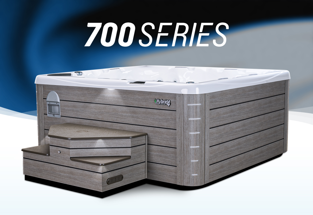 beachcomber 700 series hot tub with 700 series written above it