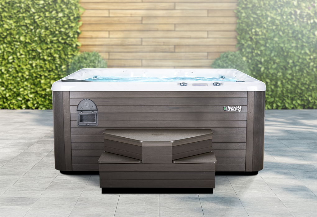 beachcomber hot tub in backyard