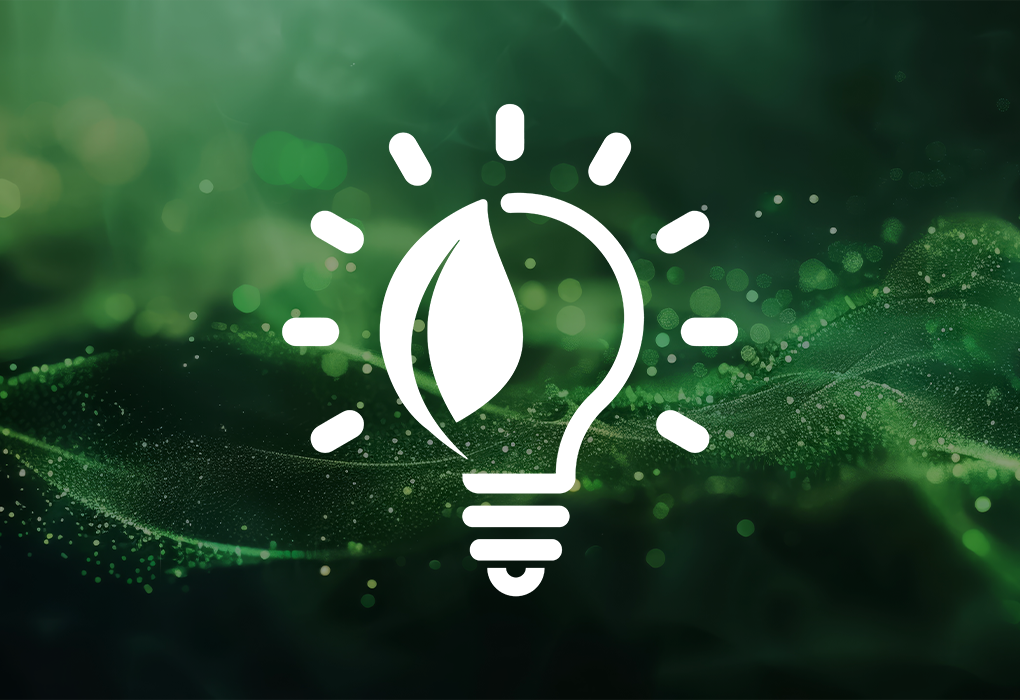 energy efficiency symbol with green background