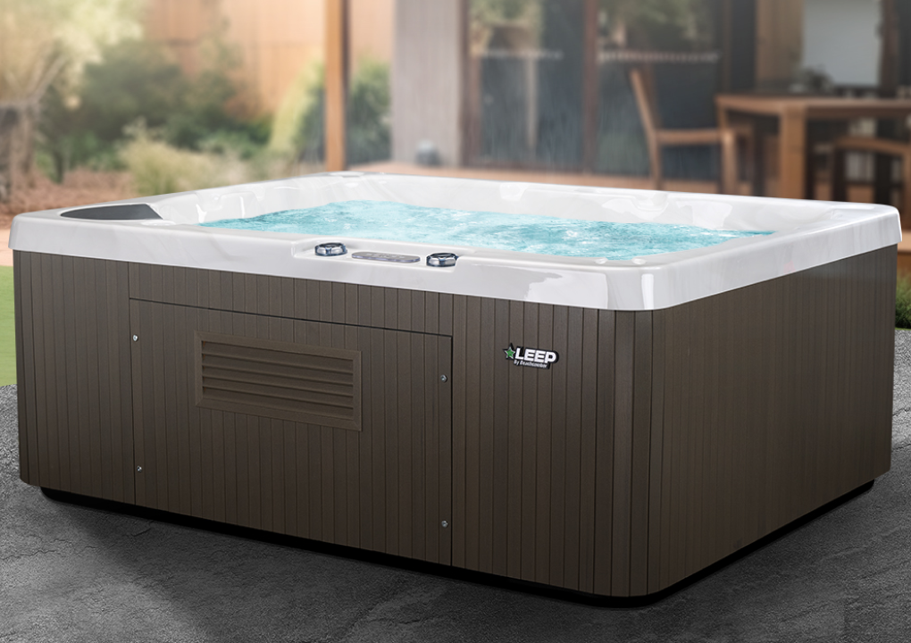 Beachcomber hot tub in a backyard