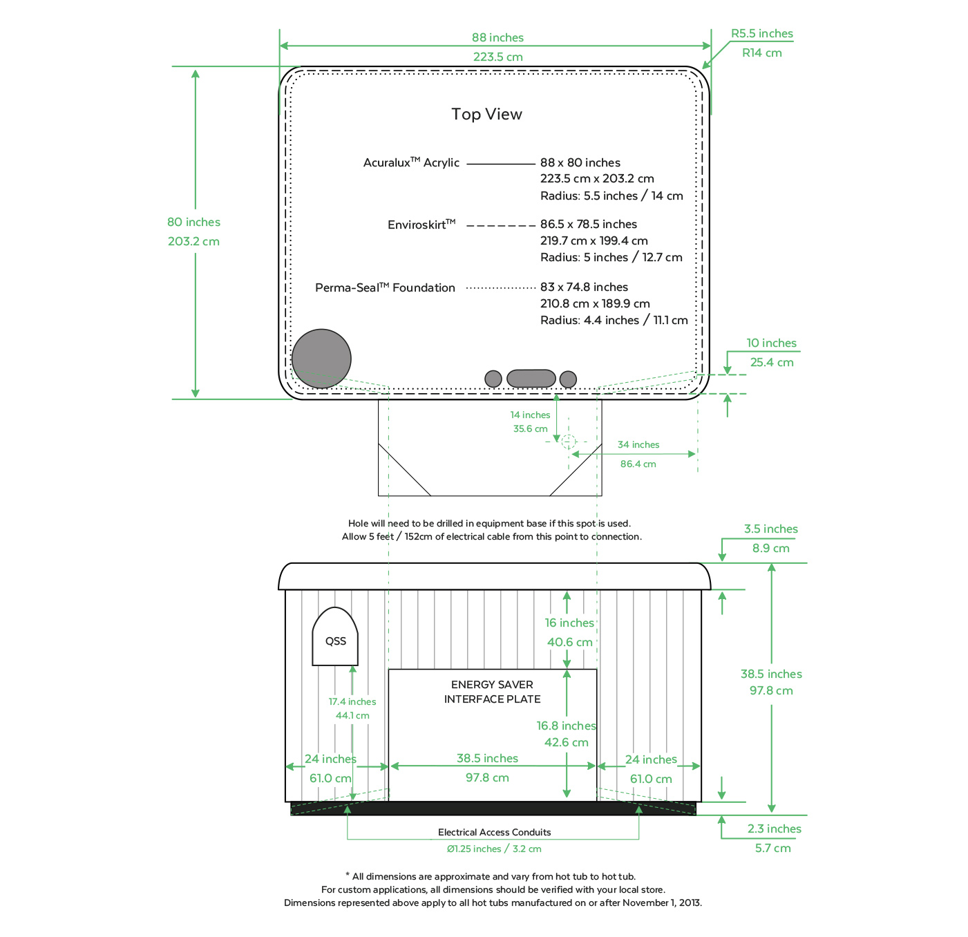 Exterior Dimensions 730