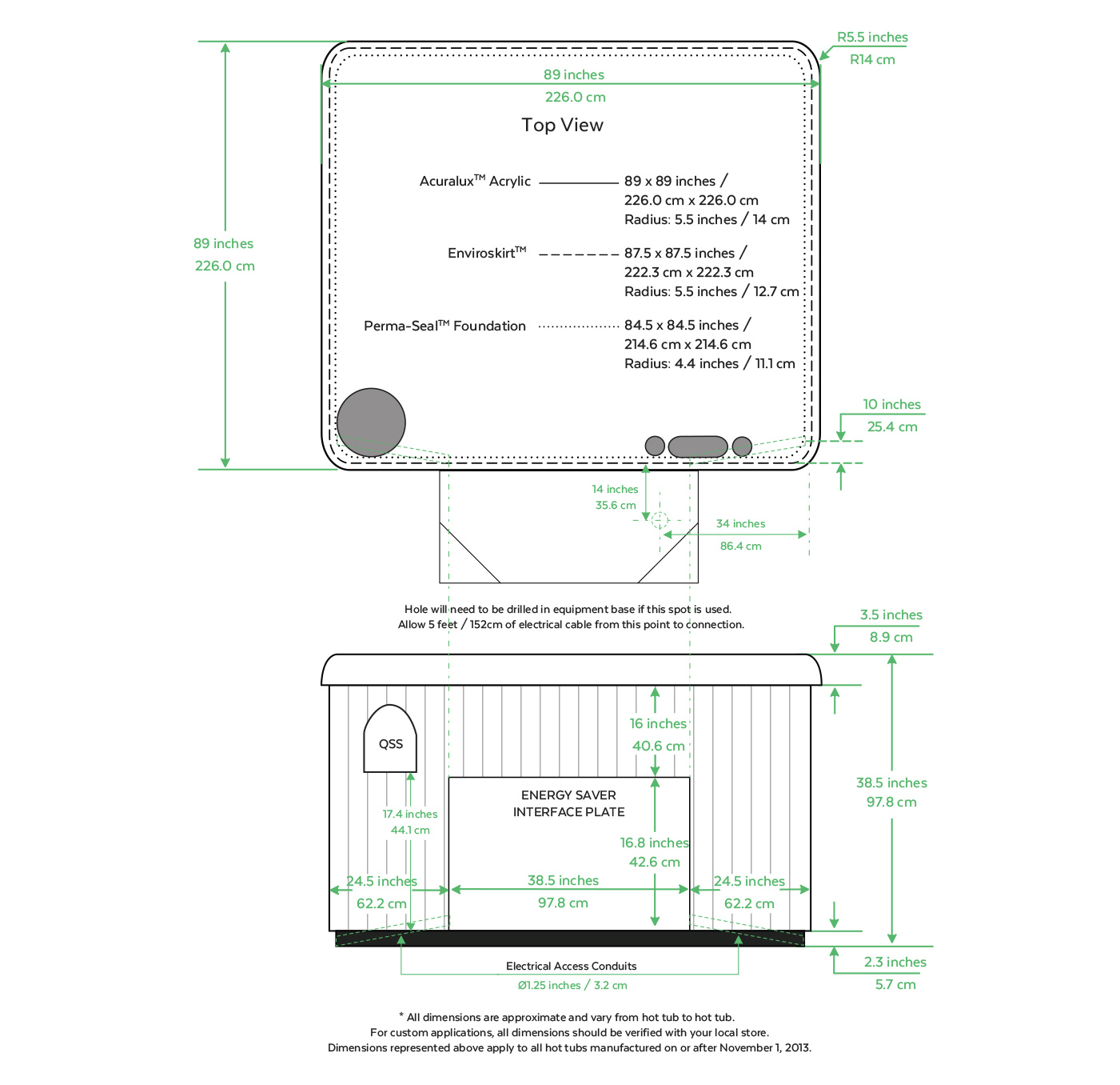 Exterior Dimensions 750