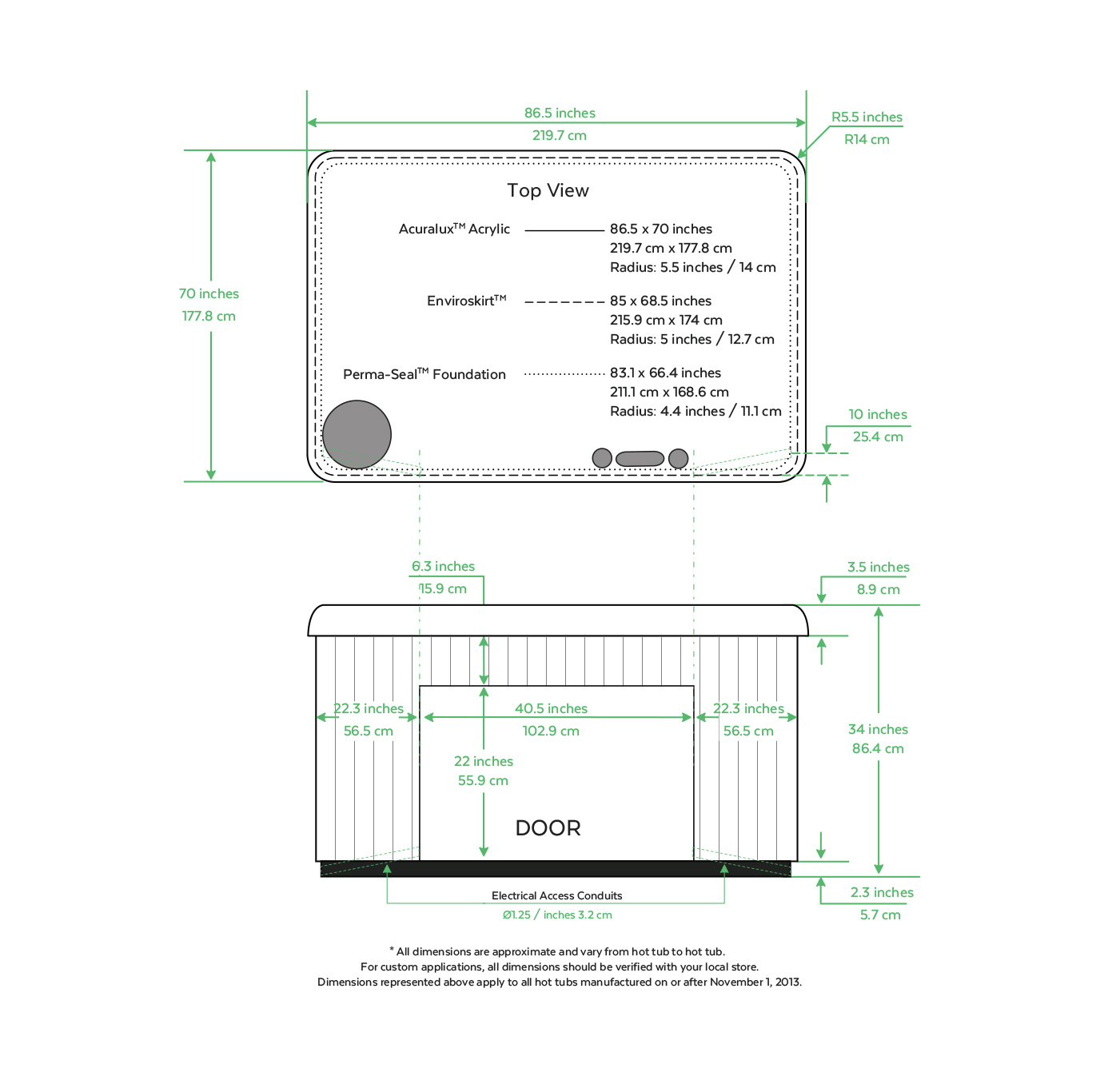 Exterior Dimensions 340