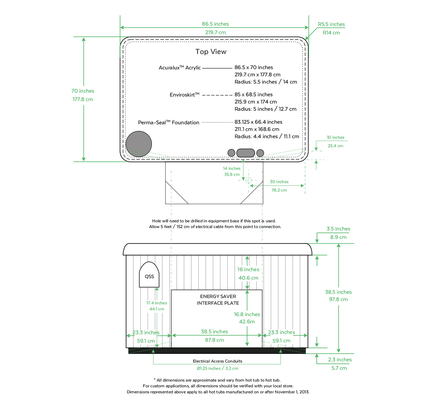 Exterior Dimensions 540