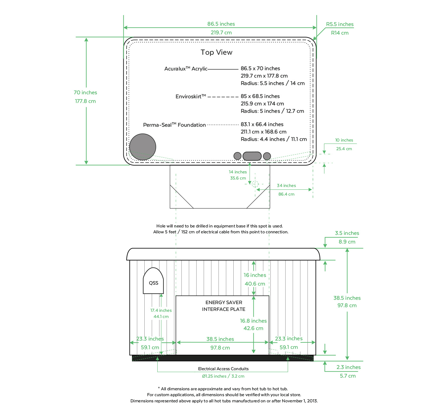 Exterior Dimensions 710